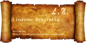 Lindtner Nikoletta névjegykártya